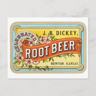 J. B. Dickey Root Beer Newton Kansas Vintage Label Postkarte
