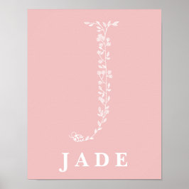 J Botanisches Kinderzimmer Monogramm Custom Poster