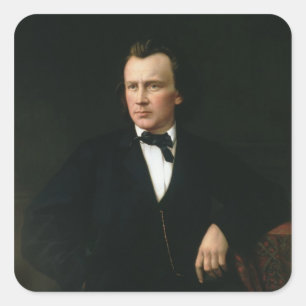 J. Brahms, c. 1860 Quadratischer Aufkleber