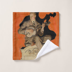 J.C. Leyendecker Banjo-Spieler 1920 Art Deco Kunst Badhandtuch Set