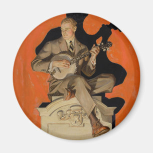 J.C. Leyendecker Banjo-Spieler 1920 Art Deco Kunst Magnet