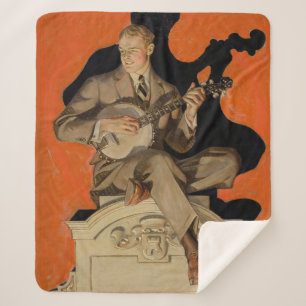 J.C. Leyendecker Banjo-Spieler 1920 Art Deco Kunst Sherpadecke