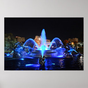 J.C. Nichols Springbrunnen in Royal Blue, Kansas C Poster