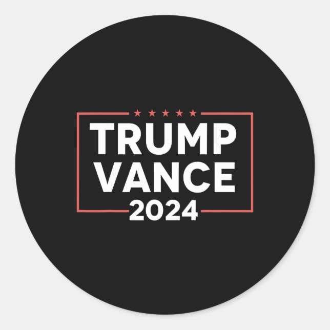 J D Vance 2024 Runder Aufkleber (Vorderseite)