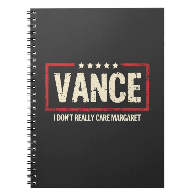 J. D Vance Funny Meme I Don't Really Care Margaret Notizblock (Vorderseite)