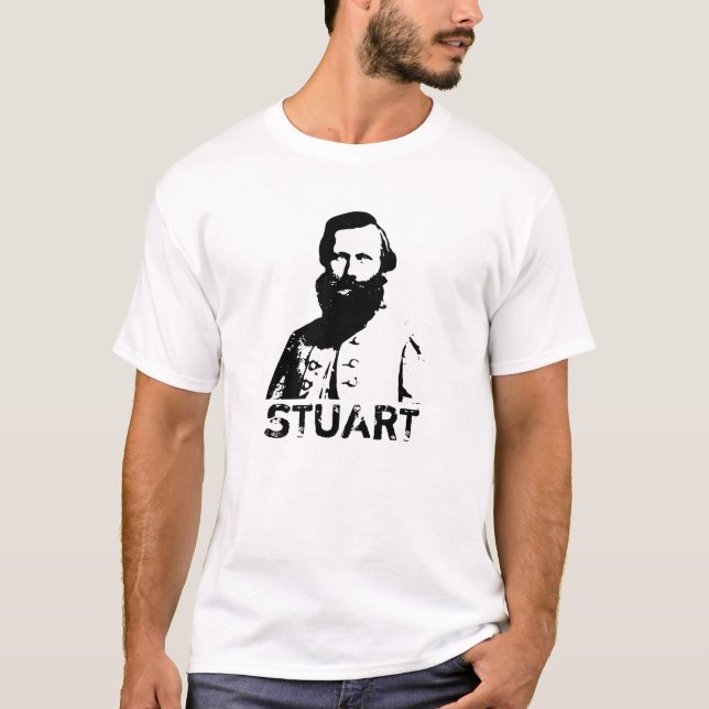 J.E.B. Stuart -- Schwarzweiss T-Shirt (Vorderseite)