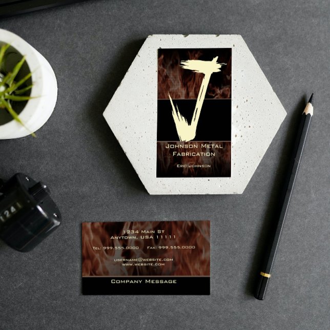 J Flame Monogram Business Card Visitenkarte (J Flame Monogram Business Card)