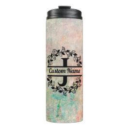 J Floral Monogram Letter Thermosbecher