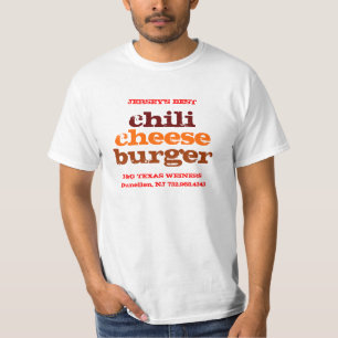 J&G Texas Weiner Jerseys bester Chili-Cheeseburger T-Shirt