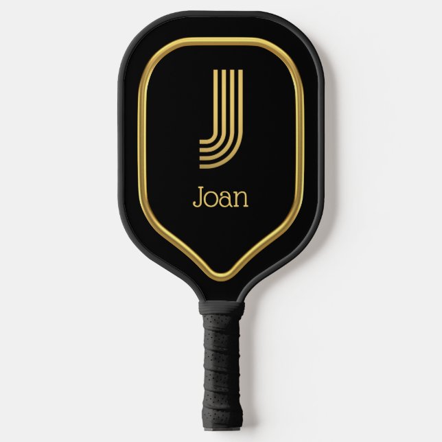 J Gold Initial Pickleball Paddle (Vorderseite)