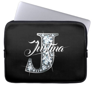 J Imitats Diamond Bling Monogram Laptopschutzhülle