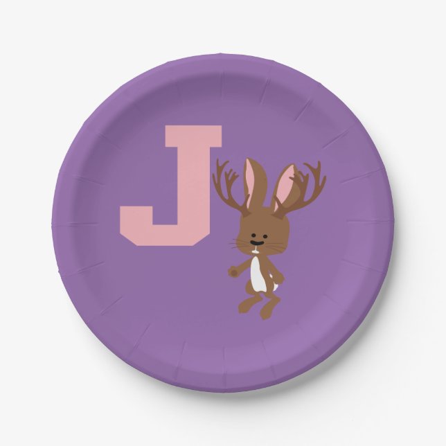 J ist für Jackalope Pappteller (Vorderseite)