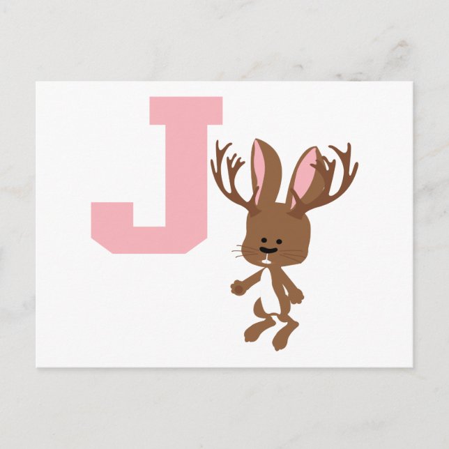 J ist für Jackalope Postkarte (Vorderseite)