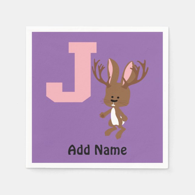 J ist für Jackalope Serviette (Vorderseite)