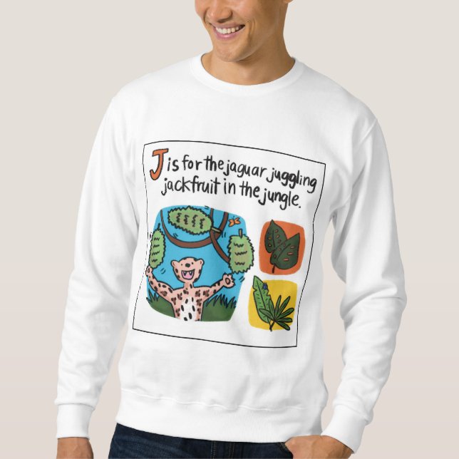 J ist für Jackfruit Adult Crewneck Sweatshirt (Vorderseite)