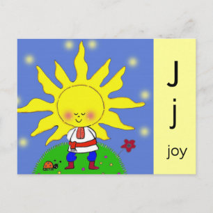 J ist für Joy Ukrainian Folk Art Alphabet Postkarte