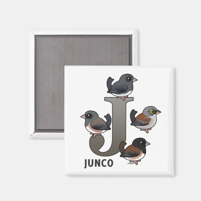J ist für Junco Magnet (Vorderseite/Rückseite)