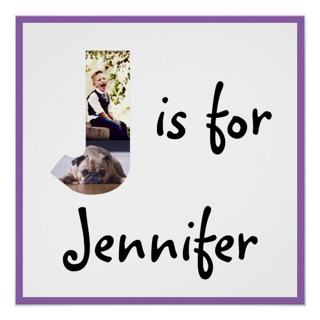 J ist für Name Poster (Vorderseite)