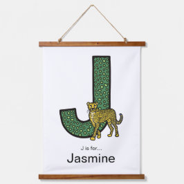 J ist für... personalisiert wandteppich mit holzrahmen