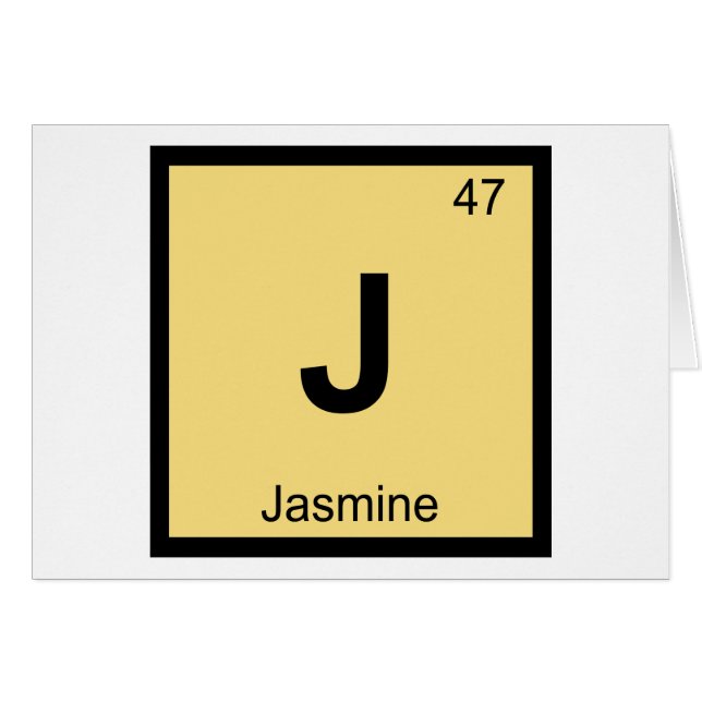 J - Jasmine Chemistry Periodic Table Symbol (Vorderseite (Horizontal))