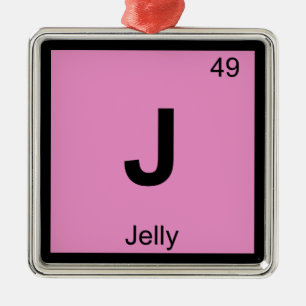 J - Jelly Chemie Periodensystem Symbol Silbernes Ornament