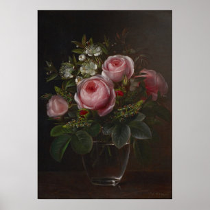 J.L. Jensen - Rose und Tree Anemones in einem ... Poster