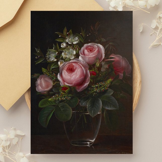 J.L. Jensen - Rose und Tree Anemones in einem ... Postkarte (Von Creator hochgeladen)