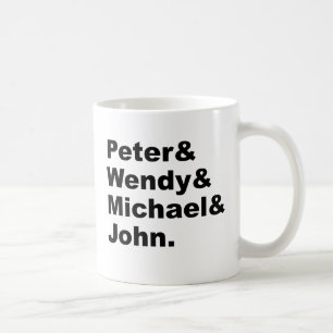 J.M. Barries Peter Pan Peter Wendy Michael John Kaffeetasse