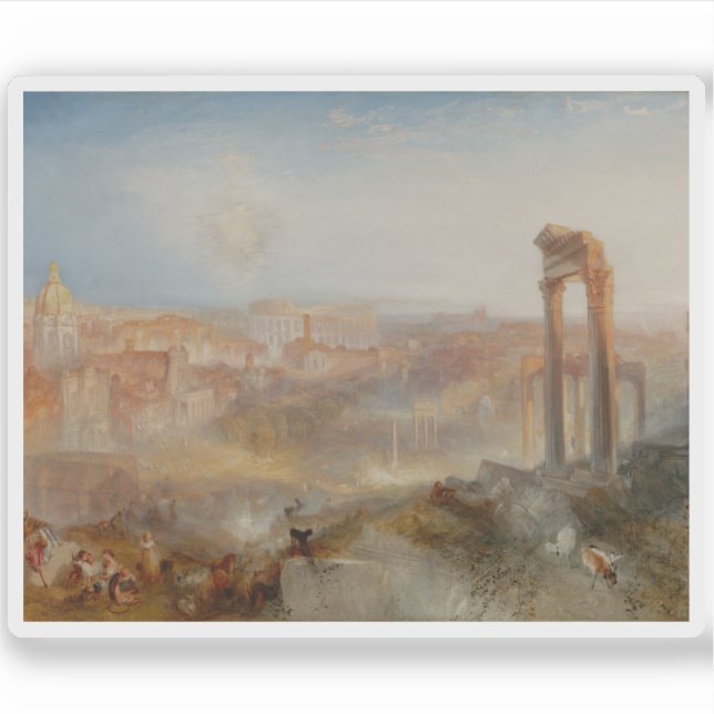 J. M. W. Turner - Modernes Rom - Campo Vaccino Aufkleber (Vorderseite)