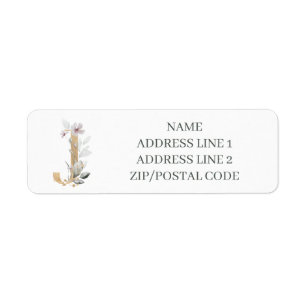 J Monogram Floral Personalisiert Label