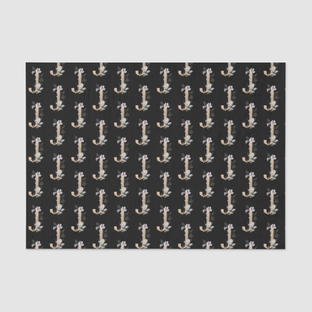 J Monogram Floral Tissue Paper Seidenpapier (Vorderseite)