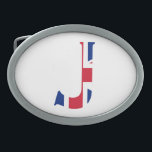 J Monogram überlagert sich auf der Flagge der Unio Ovale Gürtelschnalle<br><div class="desc">J Monogram überlagert sich auf Union Jack Flag Belt Buckle Design © Trinkets and Things 2017 - AHP Design. Alle Rechte vorbehalten. 030417</div>