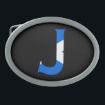 J Monogram überlagert sich auf der schottischen Fl Ovale Gürtelschnalle<br><div class="desc">J Monogram überlagert sich auf schottischen Flag Belt Buckle Design © Trinkets and Things 2017 - AHP Design. Alle Rechte vorbehalten. 030417</div>