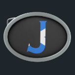 J Monogram überlagert sich auf der schottischen Fl Ovale Gürtelschnalle<br><div class="desc">J Monogram überlagert sich auf schottischen Flag Belt Buckle Design © Trinkets and Things 2017 - AHP Design. Alle Rechte vorbehalten. 030417</div>