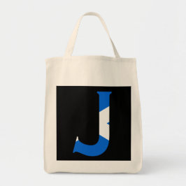 J Monogram überlagert sich auf der schottischen Fl Tragetasche