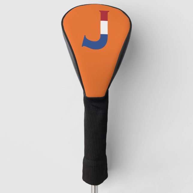 J Monogram überlagert sich auf NLD Flag auf oder d Golf Headcover (Vorderseite)