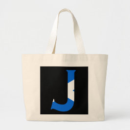 J Monogram überlagert sich auf Scottish Flag jtcn Jumbo Stoffbeutel