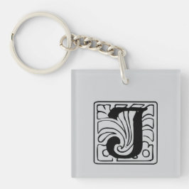 J Monogramm schwarz Schlüsselanhänger