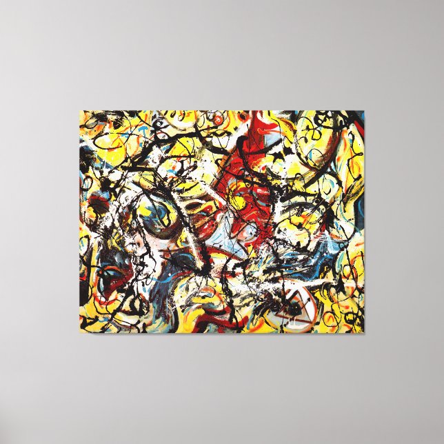 J. P. - Komposition mit Pouring I - 1943 - Leinwanddruck (Vorderseite)