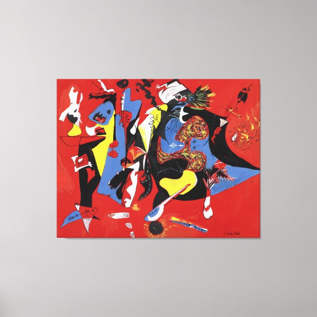 J. P. - RED and BLUE - 1946 - Abstrakt - Leinwanddruck (Vorderseite)