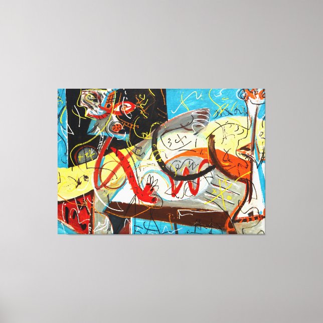 J. P. - STENOGRAFISCHE ABBILDUNG - c. 1942 - Abstr Leinwanddruck (Vorderseite)