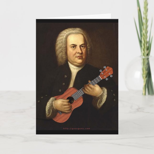 J.S. Bach auf Uke Karte (Vorderseite)