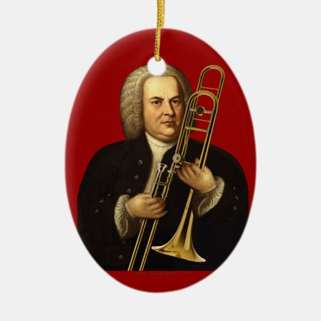 J.S. Bach mit Trombone Keramik Ornament (Vorne)