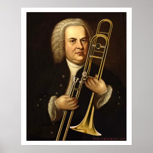 J.S. Bach mit Trombone Poster (Vorne)
