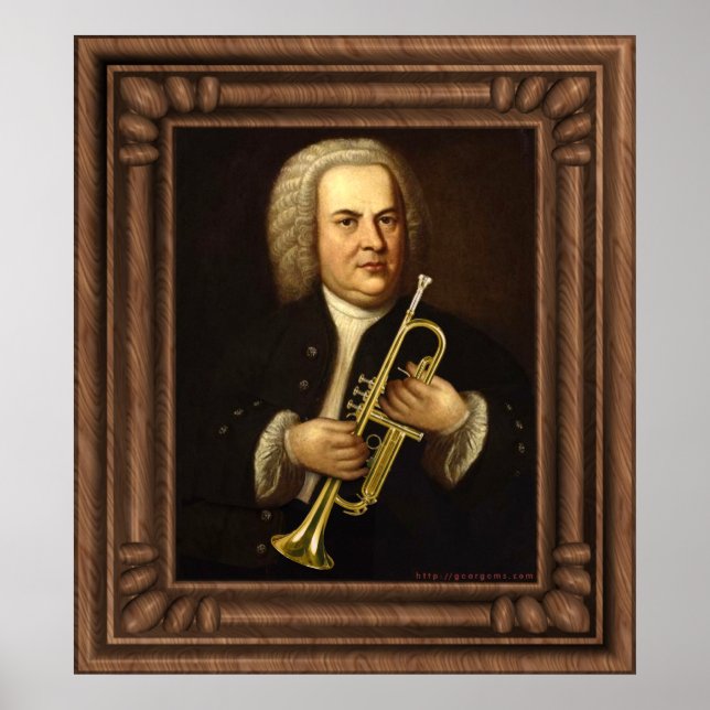 J.S. Bach mit Trumpet Poster (Vorne)