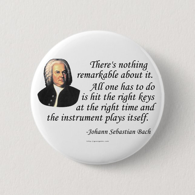J.S. Bach zum Spielen Button (Vorderseite)