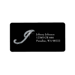 J Script-Imitate -"Diamond Bling" Adressaufkleber