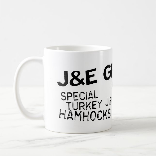 J- u. e-Lebensmittelgeschäft-Tasse Tasse (Links)