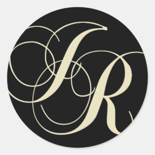 J und R Monogramm - Erstellen Sie Ihre eigene Text Runder Aufkleber