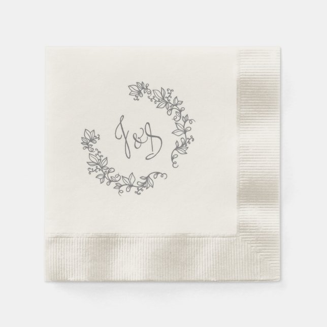 J und S elegante Scheune Hochzeit Serviette (Vorderseite)